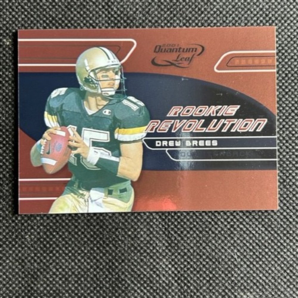 2001 Quantum Leaf Drew Brees Rookie Revolution Football Card #RR-4 SP /4000